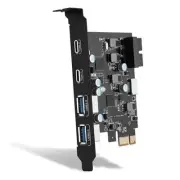6-Ports USB PCIe Card PCI 2 USB 3.0-C,2 USB A,1 Type E,1 19 Pin Connector