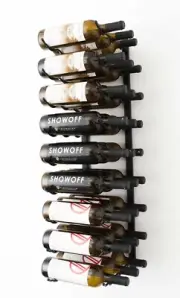 VintageView 3' Wall Mount 27 Bottle Wine Rack - Satin Black Finish