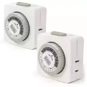 BLACK+DECKER Indoor Light Programmable Timers Analog Timer Outlet (2-Pack)