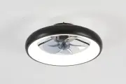 19.7-inch Black LED Ceiling Fan Light – Dimmable and Adjustable Color Temperatur