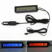 1x Car Digital Voltmeter Thermometer Clock Ice Alert Gauge Orange&Bule Backlight (for: Honda)