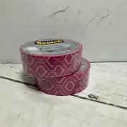 Scotch Expressions Pink Washi Tape Quatrefoil Sealed 2 Rolls