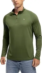 [TBMPOY] Men's 1/4 Zip Long Sleeve Rash Guard UPF 50+ Sun Protection Athletic Shirt