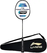 Li-Ning Mega Power 9 Badminton Racquet with Smash Power Frame with Free Full Cover Black/Gold