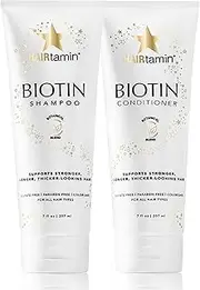 Hairtamin Hair Growth Shampoo and Conditioner Set - Paraben & Sulphate Free, Volumizing & Moisturising, Best Natural Shampoos and Conditioners, Gentle Moisturiser on Curly & Colour Treated Hair