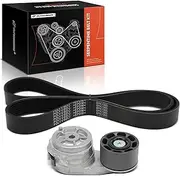 Engine Serpentine Belt Drive Kit with Tensioner Compatible with Blue Bird SHL TC2000 1993, TC2000 1993 & Freightliner FL60 1992, MT35 1999 2001 2010 - L4 3.9L, L6 5.9L 6.7L