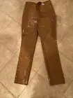 NWT GUESS BY MARCIANO Womens XS Polyurethane Rust Brown Harlow Pants MSRP $198