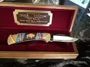 BUCK CUSTOM Hand-Made By Navajo Artist Dave Yellowhorse Rare Knife Buffalo