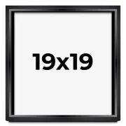 19x19 Shadow Box Frame Black | 1.25 inches Deep Real Wood Contemporary Shadowbox