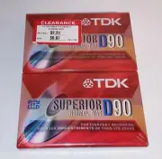 TDK SUPERIOR Normal Bias 2-PACK Recordable Cassette Tapes Sealed NEW