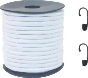 ZHFLMY 6Mm White Bungee Cord 1/4In 50Ft Thick White Elastic Cord for Sewing Stre