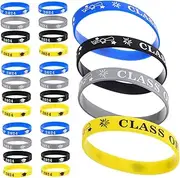 SHINEOFI 24pcs Silicone Graduation Wristbands Class of Reusable Bracelets for Graduation Parties Students Fits Wrist Celebrate Your Academic Journey