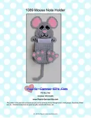 Mouse Magnetic Note Holder- Plastic Canvas Pattern or Kit