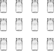 Glass Mason Jar with Lid and Band, Wide Mouth, 32 Ounce, (12Count)