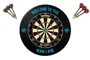 Winmau Blade 6 DUAL CORE Dart Board + Man Cave Dartboard Surround + Darts