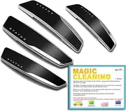 4 Pcs Status High Glossy Slim Door Edge Guards Bumper Protector Trim Guard Sticker Molding Black Color for Motors (Black)