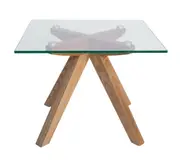SK Designer Living Amber Collection - Square Glass Side Table
