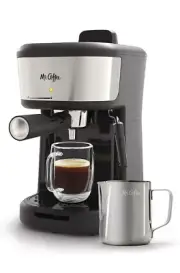 Mr. Coffee 4-Shot Steam Espresso, Cappuccino, and Latte Maker with Stainless
