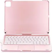 Namolit 360 Degree Rotatable BT Keyboard for Rechargeable Wireless Keyboard & Mouse with 7-Color Backlit for ipad 10.2/10.5 inch Rose Gold Type A-for ipad 10.2 & 10.5 inch