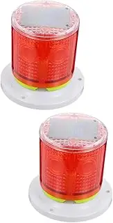 CLISPEED 2 Pcs Strobe Lights LED Solar Strobe Warning Light Warning Strobe Light Flashing Barricade Lamp Light Control Lamp Solar Warning Light Traffic Warning Signal Red Plastic