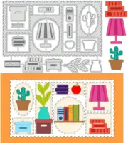 Postal Elements Cutting Dies - Envelope Stamp Die Cuts for Card Making, Books Em