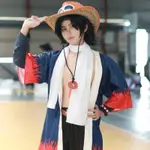 【台灣出貨】海賊王COS服火拳艾斯COSPLAY和服帽子全套二次元角色扮演服裝套裝漫展推薦 遊園會