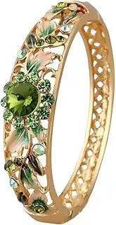 [NXAWUE] Cloisonne Bracelet,Enamel Bracelet, Cloisonne Enamel Pierced Rhinestone Bracelet High End Women Bangle Jewelry Fashion Accessories