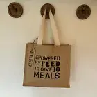 Feed Jute Burlap Tote Bag NEW