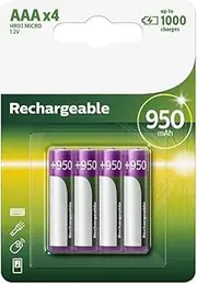 Pack of 4 Philips AAA R03B4A95/10 Rechargeable Batteries 1.2V Ideal for Your Devices to Ensure Optimal and Long-Lasting Performance. Perfect for Everyday use.