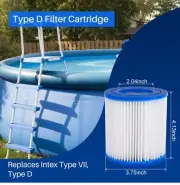 12 Pack - Type D Pool Filter Replacement for Intex Pool Pump