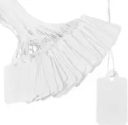 White Price Tags 100 Pieces White Marking Writable Tags, with String, Marking...