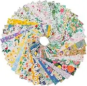 Koautios 40 Pieces Bundle Roll Strips Craft Various Patterns Patchwork for Birthday Quilting DIY Dolls Clothes, 6.5x50cm