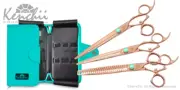 Kenchii Grooming Rosé Swivel Line of 3 Piece Deluxe Shear Sets - 7.0" or 8.0"