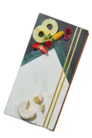 NEW Gauri Kohli Handcrafted Moldova Marble Serving Board 46 x 23cm
