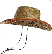 [WHAMVOX] Adults Straw Sun Hat Men's Wide Brim Beach Hat for Sun Protection Stylish and Comfortable for Summer