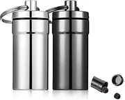 2Pcs Loops Ear Plug Case, Portable Metal Earplug Case Keychain, Travel Ear Plug Holder, Waterproof Loops Earbuds Storage Container for Outdoor Jewelry Pill Organizer (Black, Silver)