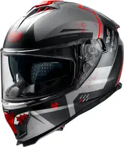 Premier Typhoon BA, full face helmet , color: Matt Black/Grey/Red , size: M