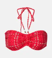 [Marant Etoile] Marant Etoile Salmage printed halterneck bikini top AU 14 red