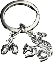 [VALICLUD] 2Pcs Squirrel Shape Keychain Bag Pendant Hand Painted Doll Keyring for Car Keys and Handbags Unique Fashion Accessory for Women