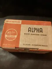 Vintage ALPHA Weber Costello USA White Dustless Bl CHALK LG BOX Chalkboard