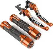 Handlebar Kits Compatible with VFR400 VFR 400 NC30 1989 1990 1991 1992 Motorcycle CNC Alum-inums Brake Clutch Levers Handlebar Grip Handle Hand Grips (Color : Orange)