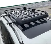 Aluminum Alloy Double Decker Luggage Frame Car Roof Cargo Rack(Black 127X90CM)