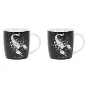2PK Annabel Trends Coffee Mug Zodiac Scorpio 350ml Milk/Tea Cup w/ Handle Black