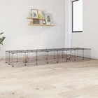 Pet Cage Rabbit Hutch Dog Playpen Puppy Carrier with Door Black Steel vidaXL