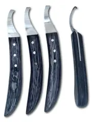 Farrier Hoof Knife Steel grade 40/41 Set of 4 Eye Loop Knifes