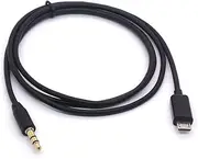 Micro USB to 3.5mm Cable - Gold Plated 3 Pole 3.5mm Male to Micro B Male Car Aux Audio Extension Cord