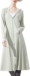 [KUMADAI] Women's UPF 50+ Lightweight Sun Protection Jacket with Hood UV Breathable Long Jacket Summer Hoodie for Sun Running Cycling