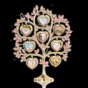 Photo Frames,Family Tree with 8 Hanging Picture Frames Metal Table Top Photo Frame Decoration (Color : Vert) (Color : Rose Gold)