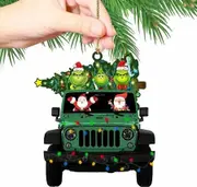 Christmas Grinch Ornament Family Truck Christmas Tree Ornaments Gift Decoration 3X3 Inches-Style B