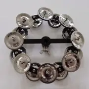 Hi Hat Tambourine with Double Row Percussion Instrument Hand Held Percussion